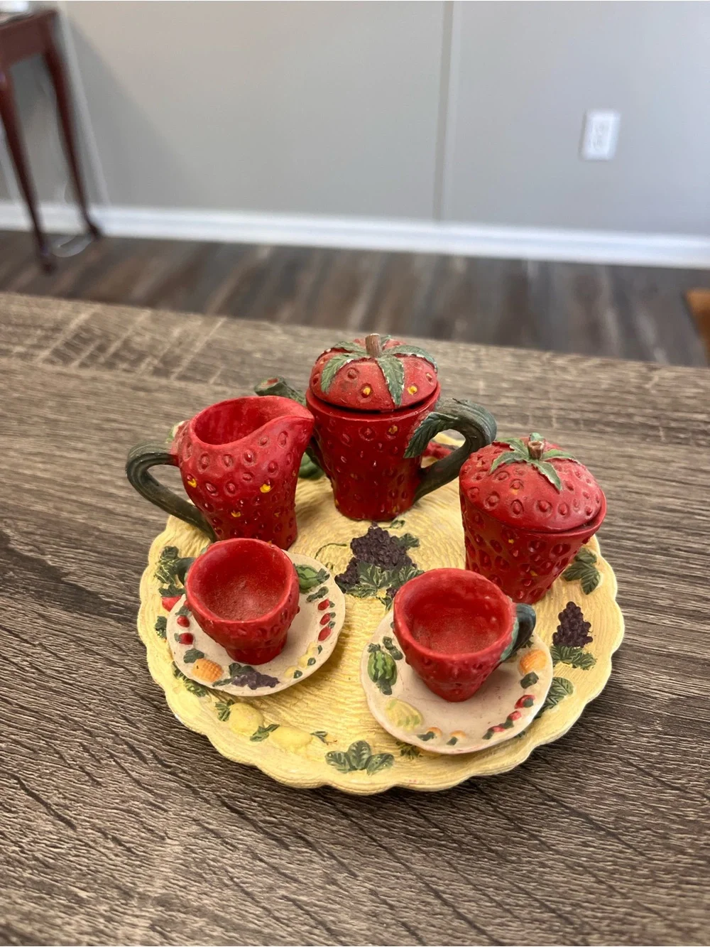 Lot of 5 complete sets of Strawberry themed  Mini Tea Sets - Decor Collection